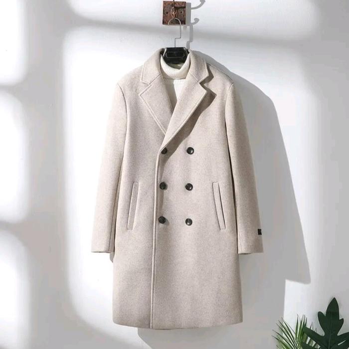 long coat blezer casual outfit Jaket Outer Formal Kancing Winter/cowok Cardigan Tebal Kerja Blazer O