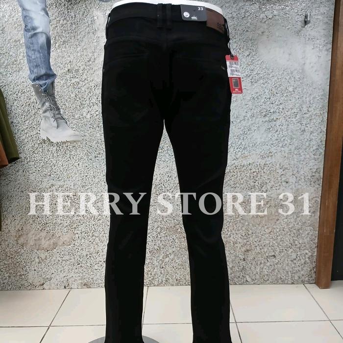 CELANA CARDINAL CDL JEANS HITAM POLOS SLIMFIT