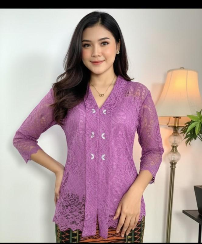 Blus Kebaya Brokat Kartini Wanita premium Terbaru Brokat Premium Halus Puring Adem - Kebaya brukat k