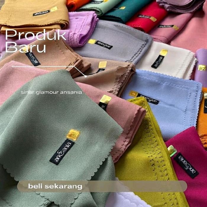Jilbab Segiempat Sinar Glamour Ansania / Hijab Sinar / jilbab segiempat sinar / jilbab pesta