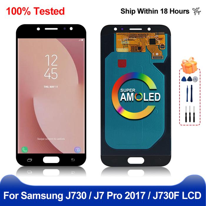 LCD 5.5 ''J7 Pro SUPER AMOLED untuk SAMSUNG Galaxy J7 Pro 2017 J730