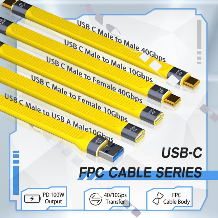 5A Fast Charging Short Cable USB C to C Cable 10Gbps 40Gbps Data Cable Thunderbolt 3 QC4 Cable For M