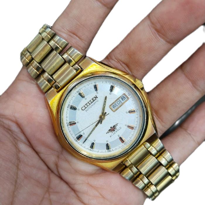 jam tangan citizen 8200 kuning automatic original bekas japan.