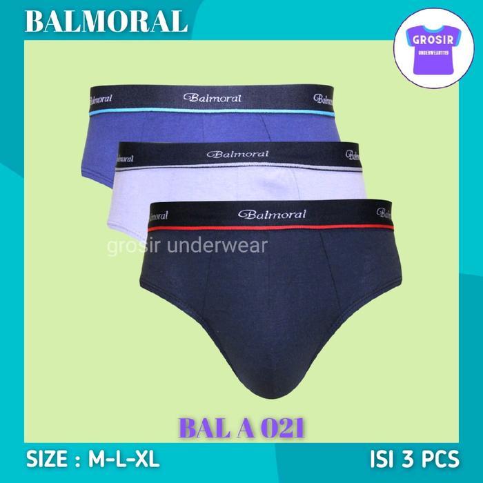 Balmoral Celana Dalam Pria Dewasa Bal A021 Isi 3 Pcs Bahan Katun