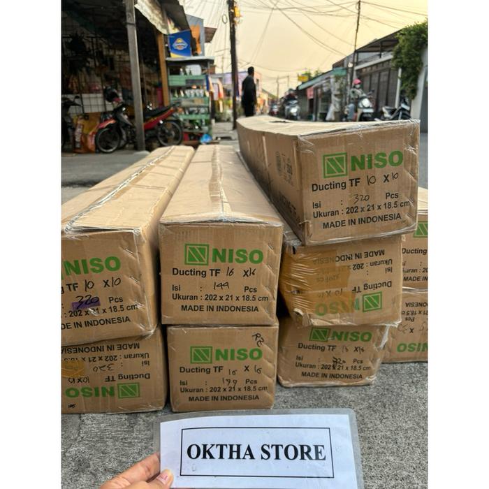NISO Cable Duct PVC 60x60/50 x50 /40 x40/ 40x25 /16 x16mm PANJANG 1,7m / Kabel dak / pipa kabel / tr