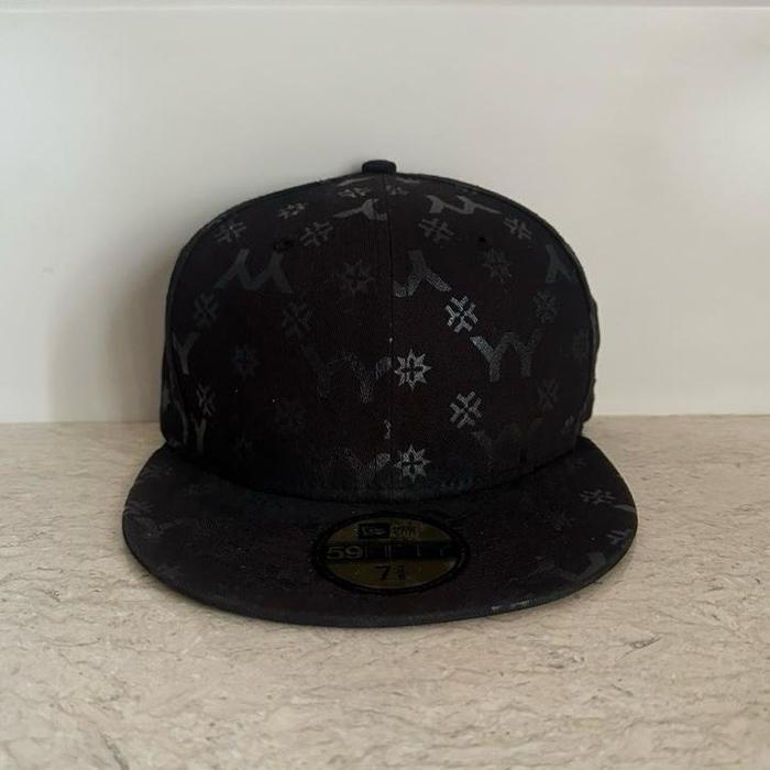 LIMITED EDITION New Era X Yohji Yamamoto POUR HOMME YY Black Monogram Baseball Cap 59FIFTY