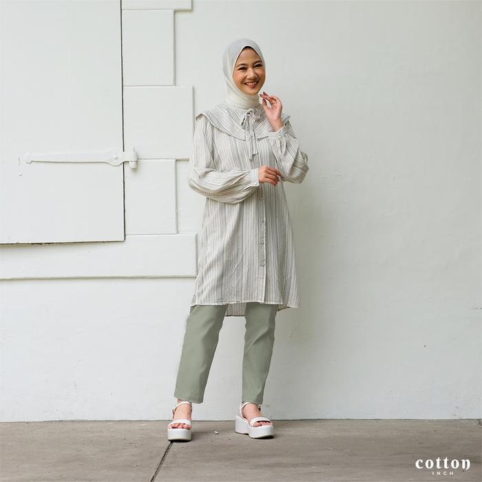 Cotton Instyle - Aiden One Set Kemeja Tunik Wanita - Setelan Wanita Premium Gamis Muslimah Best Sell