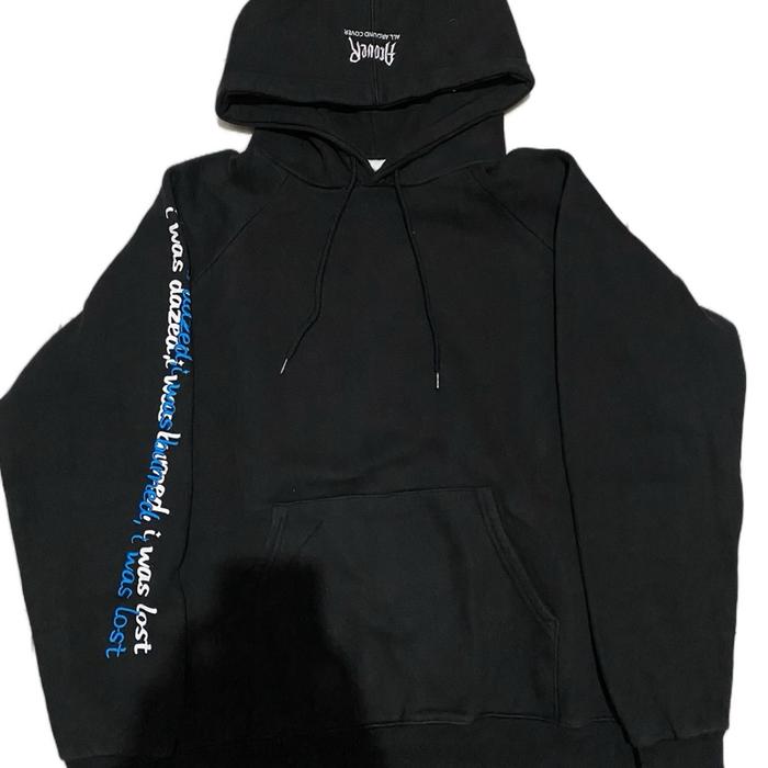 Acover Hoodie warna hitam pekat, bahan tebal