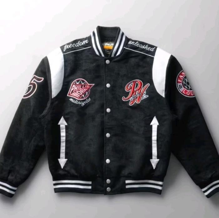 PHILLIP WORKS VARSITY BLACK NOISE | JACKET VARSITY PHILLIP WORKS | ORIGINAL PW