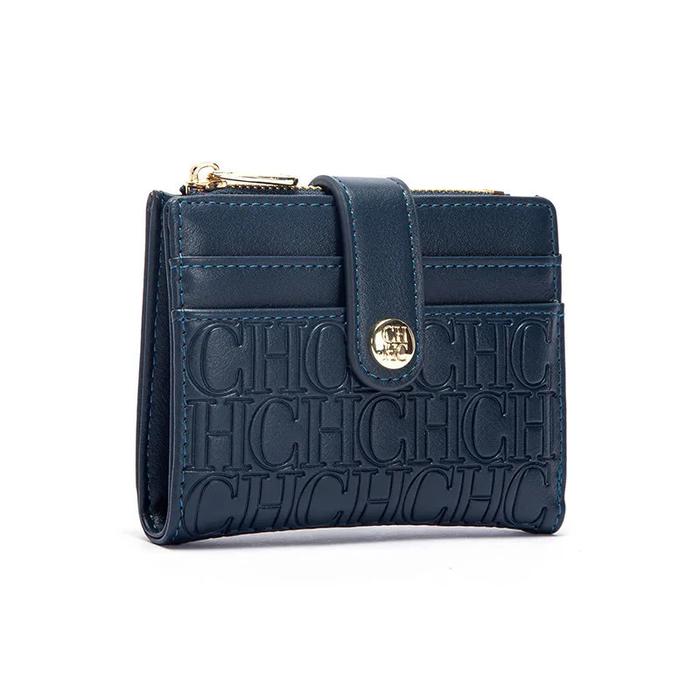 Ch Luxury Brand Classic Retro Square Design Card Case Fashion Button Classic Folding Money Clip Comp