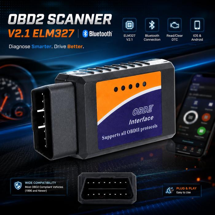 Grand Mall - Scanner Mobil OBD2 | Bluetooth Car Scanner | ELM327 Diagnostic Tool