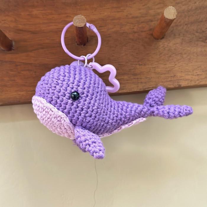 Amigurumi whale bts keychain
