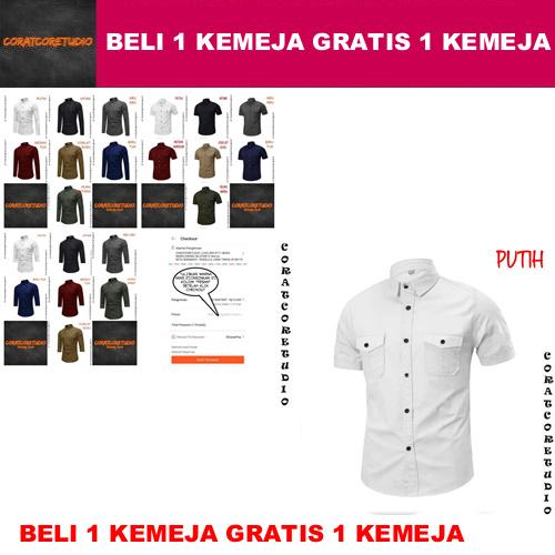 BELI 1 GRATIS 1 10XL 9XL 8XL 7XL 6XL 5XL 4XL 3XL XXL XL L M S XS  Hem Cowok Kemeja Pria Jumbo Big Si