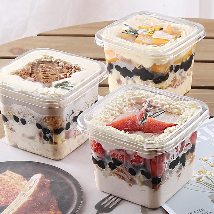 korean Dessert Box KOTAK TINGGI Premium Cup Puding Tiramisu Kue Cake 10pcs