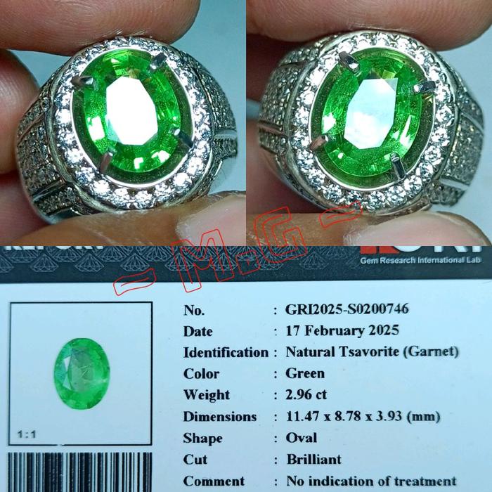 NATURAL TSAVORITE GARNET TANZANIA GREEN HQ TOP LUSTER PERAK HENDMADE MEWAH BLING BLING HQ MEMO GRI L