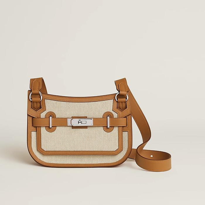 Tas Premium Wanita,HERMES,Jypsiere Toile & Cuir Mini Shoulder Bag,brown