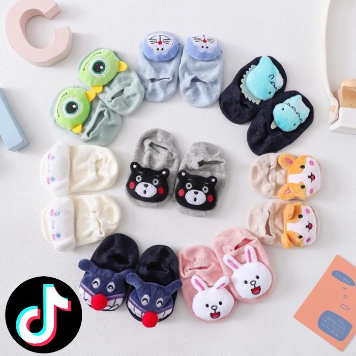 Gemoy-[dabi23mall] Kaos Kaki Anak Bayi Motif Boneka 3D Newborn Baru Lahir Anti Slip Lucu - Domba