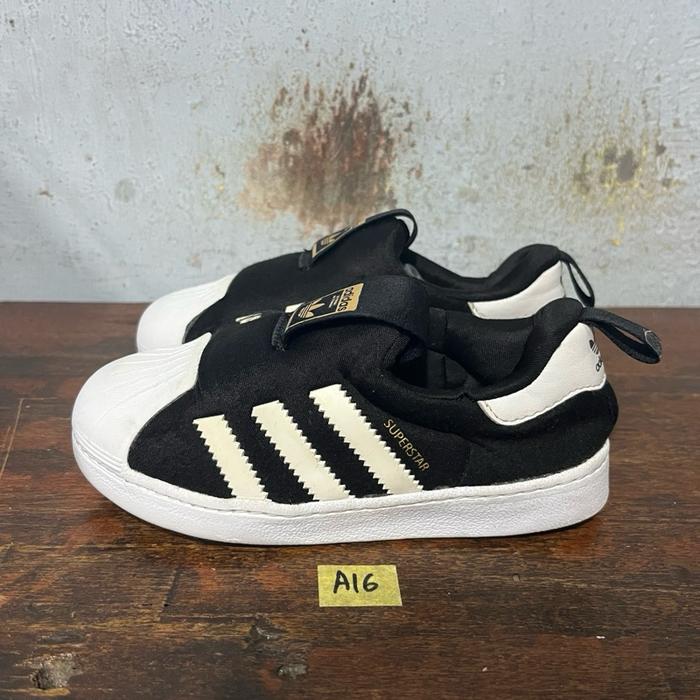 Sepatu anak second ori adidas superstar kids slip on size 26½