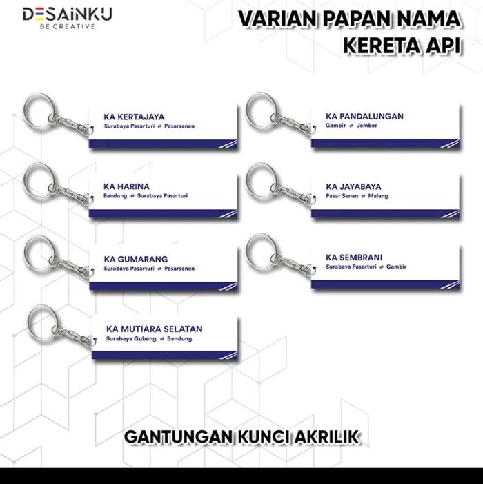 gantungan kunci Nama Kereta