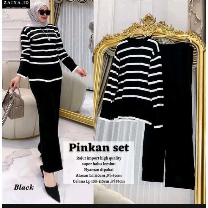 PINKAN SET RAJUT/ SETELAN RAJUT PINKAN/SETELAN RAJUT GARIS GARIS
