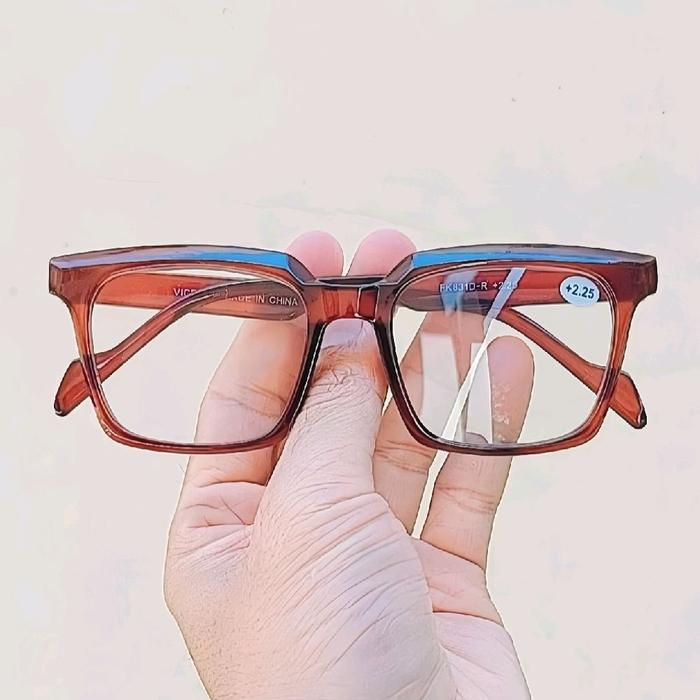 Kacamata Baca Kacamata Rabun Dekat Pria Dan wanita Frame Kotak Besar Uk +1.00 sd +3.00FK831D-T Free