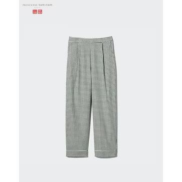 MZ206 UNIQLO Flannel Pants | Gingham Check - Green, L CUCI GUDANG