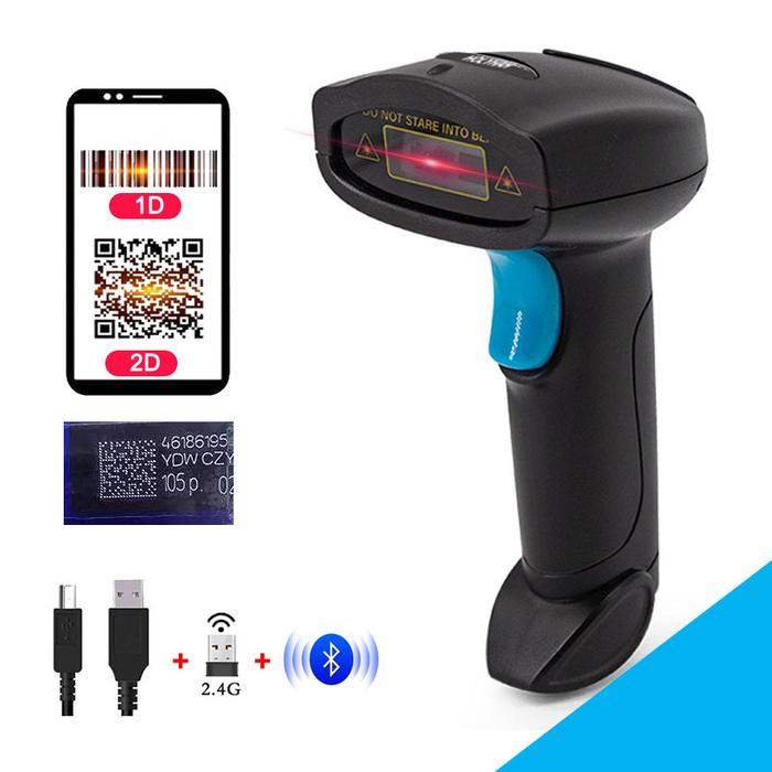 2D Bluetooth Scanner Wired Barcode Scanner 2.4G Wireless Barcode