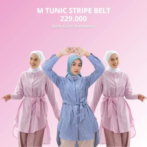 Dauky M Tunic Stripe Belt Bahan Katun Busui Friendly Adem Nyaman Dipakai