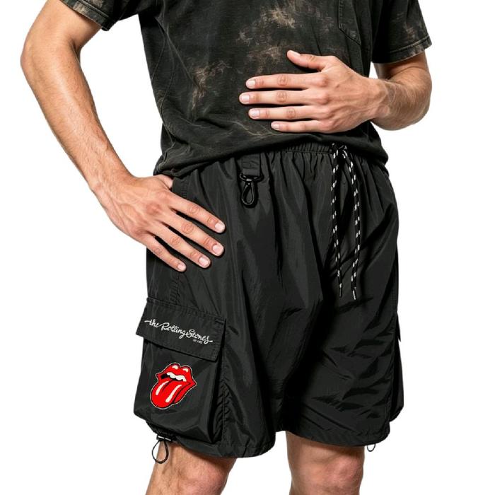 Broadshort Cargo Cowok Mikro Crinkle Rolling Stone Celana Pria Bahan Ringan Kuat Karet Elastis Model