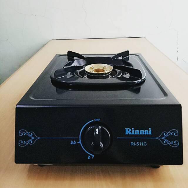 Kompor Gas 1 Tungku Rinnai + Burner Kuningan