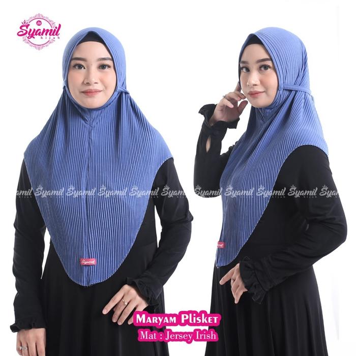 SYAMIL HIJAB Hijab instan MARYAM PLISKET jersey iris