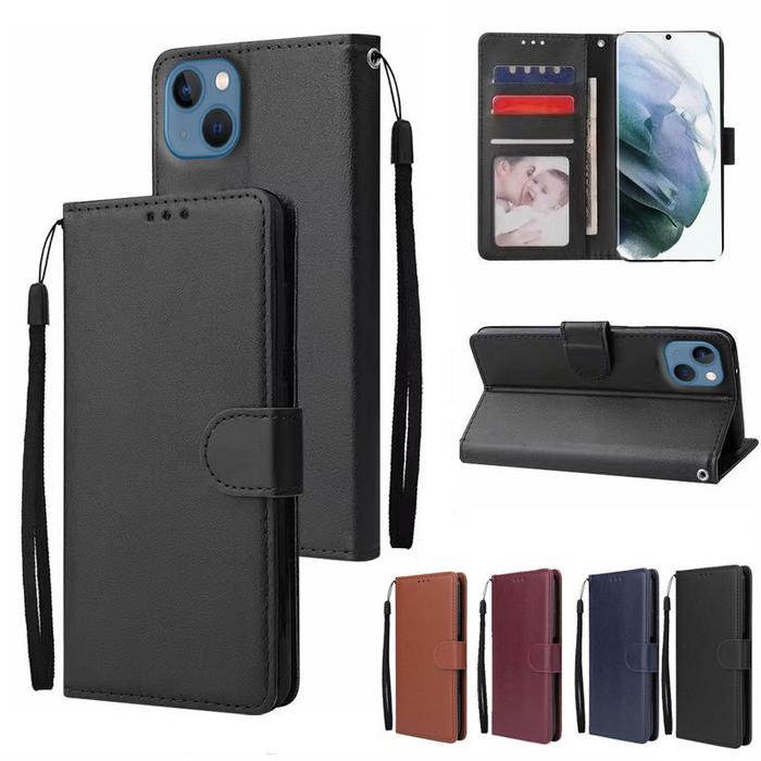 Leather Casing Kulit untuk Iphone 13 /Iphone 13 Pro Max / Iphone 13 Flip PU Dompet Keranjang Slot Si