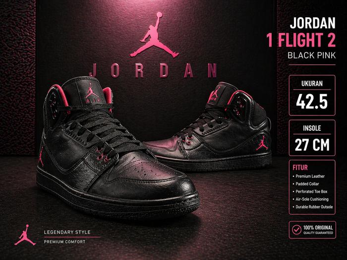Jordan 1 Flight 2 Black Pink