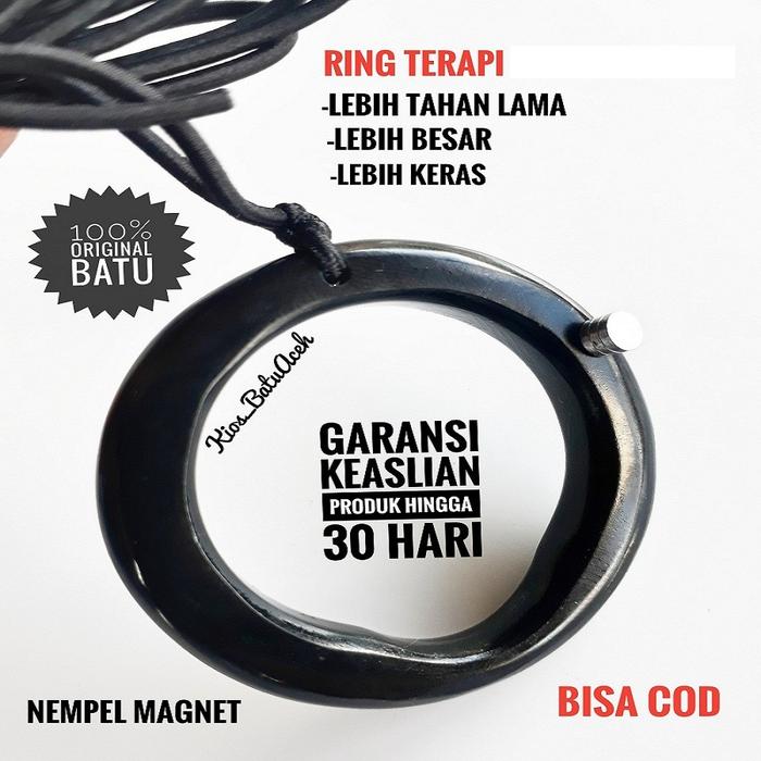 Cincin Ring Khusus Pria Dewasa Batu Giok Black Jade Original Asli Aceh