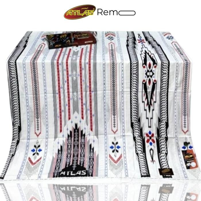 Atlas Idaman Harmoni Kembang 555 Motif BHS SIF JLC GSG Putih Hitam Sarung santri muslim pria dewasa 