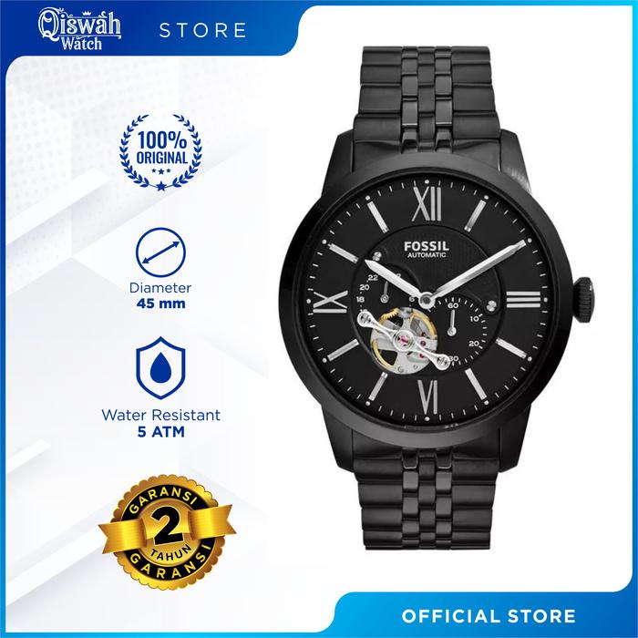 Jam Tangan Pria Fossil Original ME3062 Townsman Automatic Stainless Steel Watch - Black