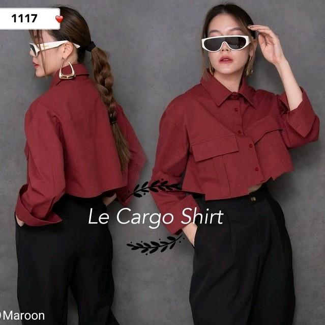 Atasan Le cargo shirt 1117 Bahan katun rami Ld 100cm P 50cm