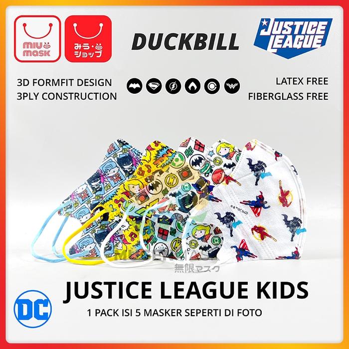 Masker MIU MASK Justice League 3D Duckbill Mask Anak (3Ply)