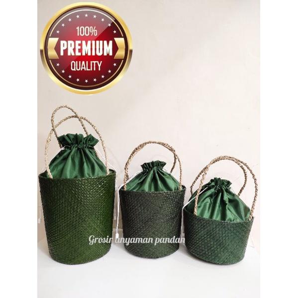 Tas pandan EMBER POLOS GG RARA parcel souvenir unik tas hampers natal keranjang parcel