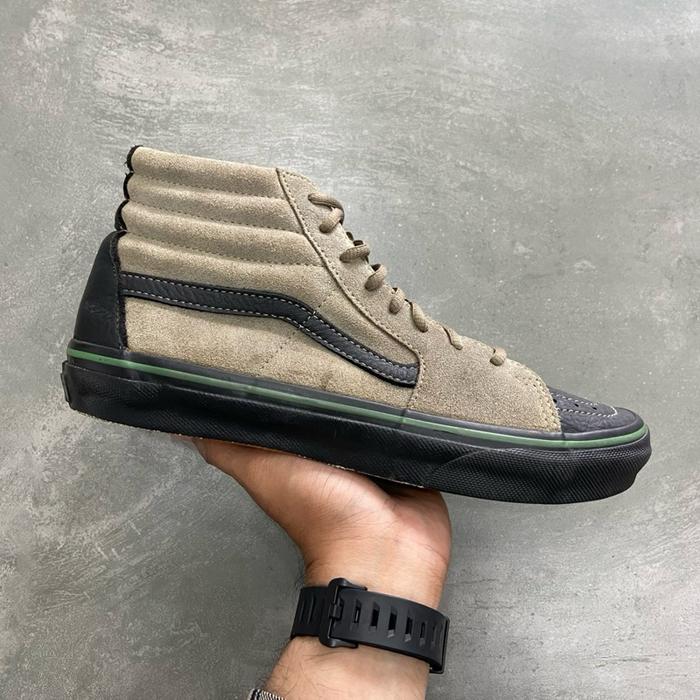 [Size 42.5] Vtg Vans Vault Sk8-Hi LX OG Black Grey Leather Suede Sample Japan (V38LS-47RB) Second Or