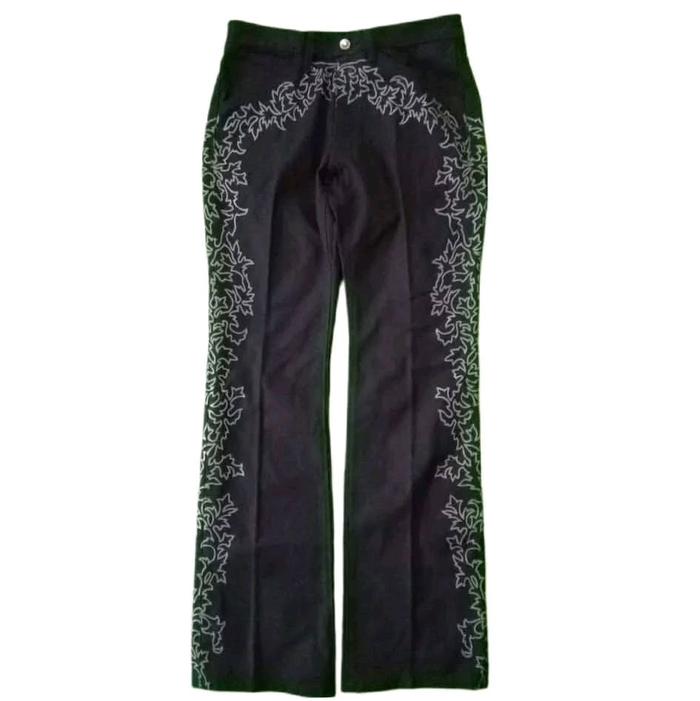 2000s Custom Culture Japanese Archive Y2K Gothic Tribal Flared Pants Celana Panjang Emo Punk Harajuk