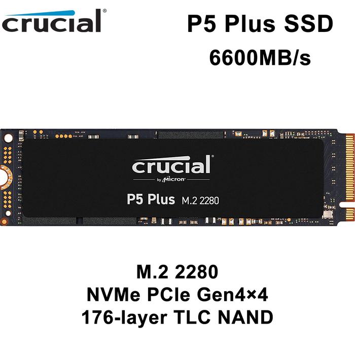 Crucial P5 Plus SSD 2TB NVMe PCIe 4.0 M.2 2280 - Kompatibel PS5