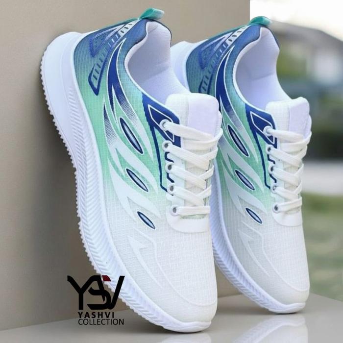 Sepatu Sneakers Pria dan Wanita 3 Warna Biru, Hitam, Oranye Sepatu Tali Kasual