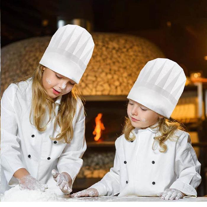 Topi Koki Anak Topi Koki Putih Di Lengkapi Karet Elastis Di Belangnya Topi Chef Beras Topi Koki