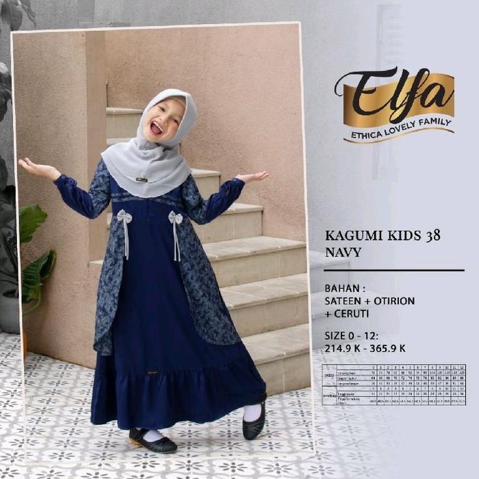 GAMIS ANAK ETHICA KAGUMI KIDS 38 WARNA NAVY