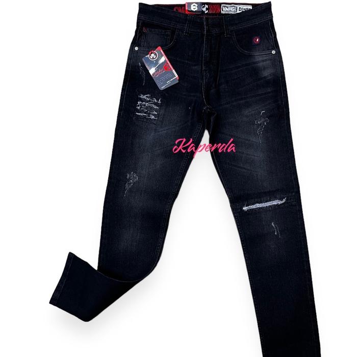 Cmjee Celana Panjang Jeans Selvedge Sobek Tambal Bordir Skinny Slim-fitting Santai Denim Melar Nyama