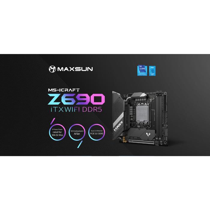 MAXSUN Full New Mini Motherboard iCraft Z690ITX WIFI6 PC Mainboard