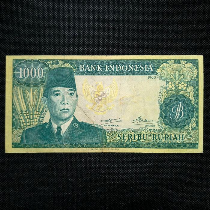 Uang Kuno 1000 Rupiah Seri Soekarno/Karno Tahun 1960 - AKD 012182