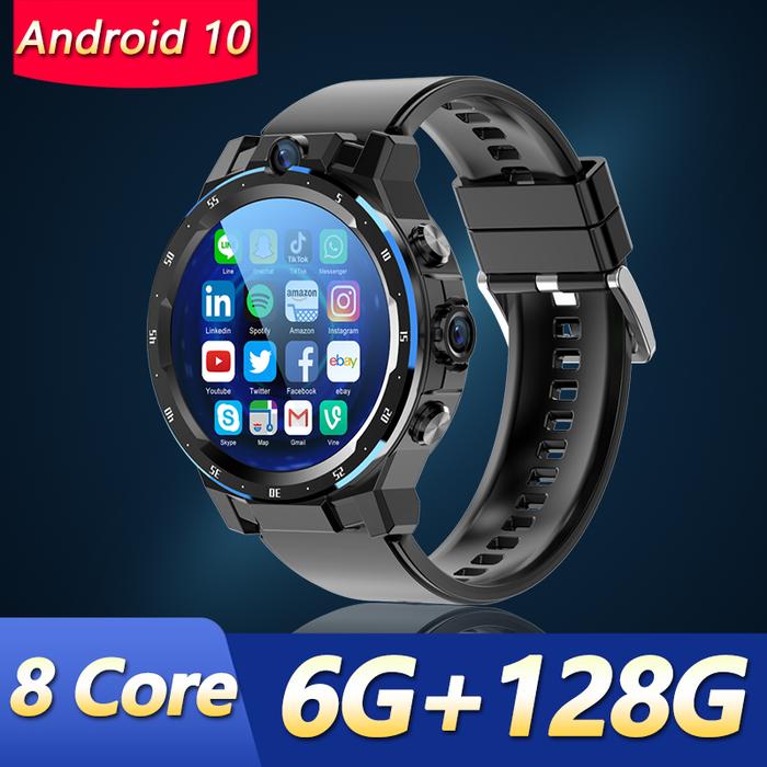 6GB+128GB Smart Watch 4G Net GPS Wifi Dual Camera Heartrate Sport Men
