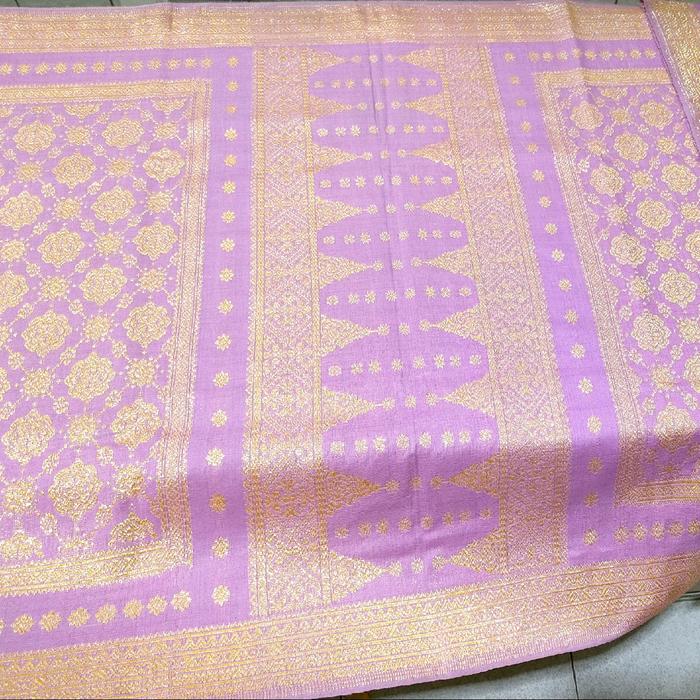 Songket Palembang Asli Warna Ungu Benang Sutera Berlian ORii